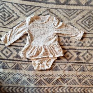 Animal print longsleeve skirted bodysuit